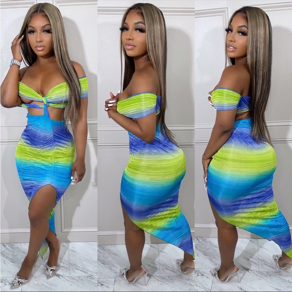 Blue & Green Dress